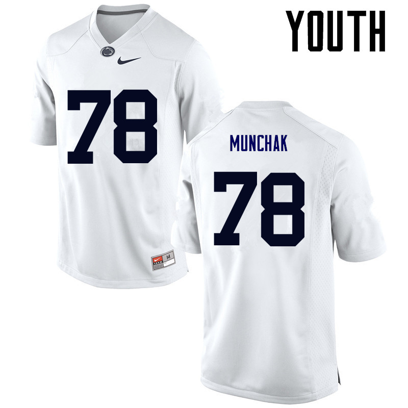 NCAA Nike Youth Penn State Nittany Lions Mike Munchak #78 College Football Authentic White Stitched Jersey VOB8198YL